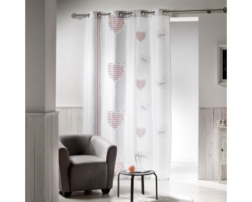 Couleur montagne rideau oeillets lova blanc 140 x 260