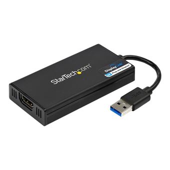StarTech.com Adaptateur USB 3.0 vers HDMI, 4K 30Hz Ultra HD, certifié DisplayLink, convertisseur d'adaptateur d'affichage USB Type-A vers HDMI pour moniteur, vidéo externe et carte graphique, Mac et Windows - Adaptateur USB vers HDMI (USB32HD4K) - Câbl - 1