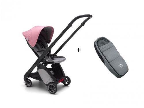 Bugaboo - Poussette naissance Ant + nid d'ange - noir gris chiné