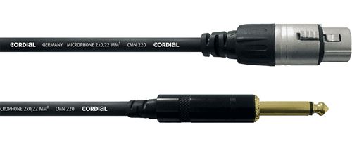 Cordial CCM10FP - Câble microphone XLR femelle-Jack mâle mono 10 m