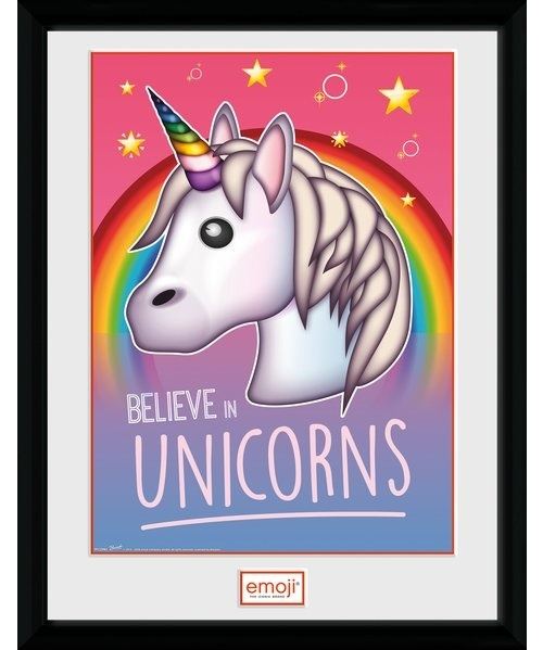 GB Eye affiche dans le cadre Emoji Believe in Unicorns 30 x 40 cm