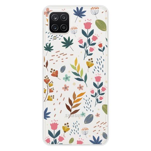 Coque en silicone imprimée compatible Samsung Galaxy M22 Galaxy M32 Fleurs colorées