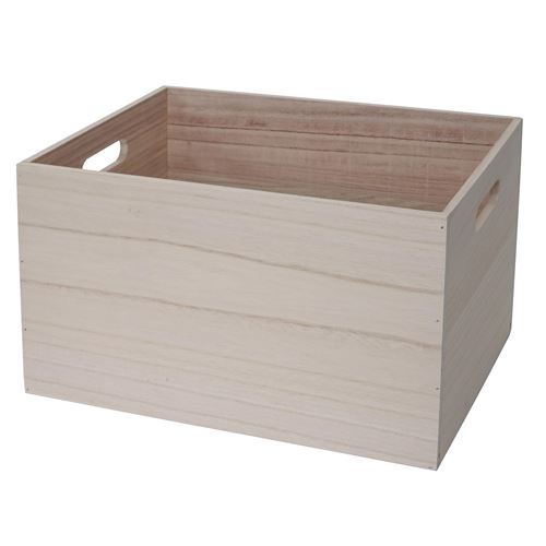 Boîte en bois MENDLER HWC-C20, style shabby 40x30x24cm, brun naturel