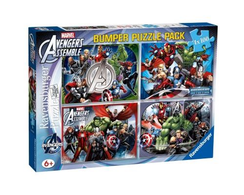 Puzzle 100 Pièces : 4 Puzzles - Marvel, Ravensburger