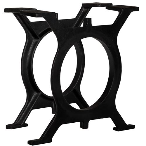 vidaXL Pied de table basse 2 pcs Cadre en O Fonte