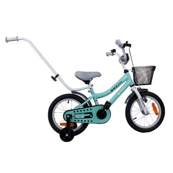 Storm Velo Enfant Des 3 Ans Cadre Rigide Roues Laterales Amovibles Pneus 14 Guidon Parentale Sonette Frein Carter Panier Turquoise Velos Achat Prix Fnac