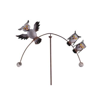 Tuteur Tige Pour Plantes Motifs Trio De Hiboux Ou Mobile De Jardin
