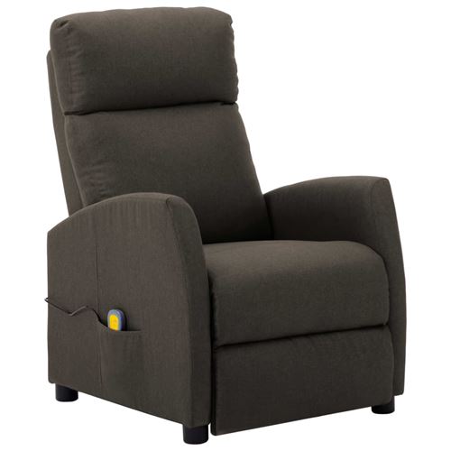 vidaXL Fauteuil de massage inclinable Taupe Tissu