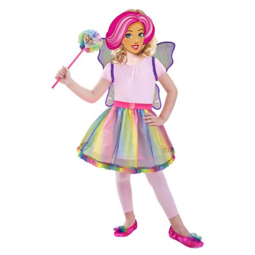 Coffret accessoires déguisement barbie rainbow : 3/5 ans amscan