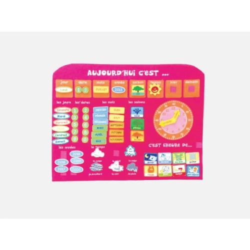 Calendrier horloge rose