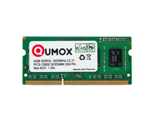 Qumox 4Go 1600MHz DDR3 DDR3L PC3-12800 - PC-12800 (204 broches ) SODIMM mémoire pour ordinateur portable 1.35v