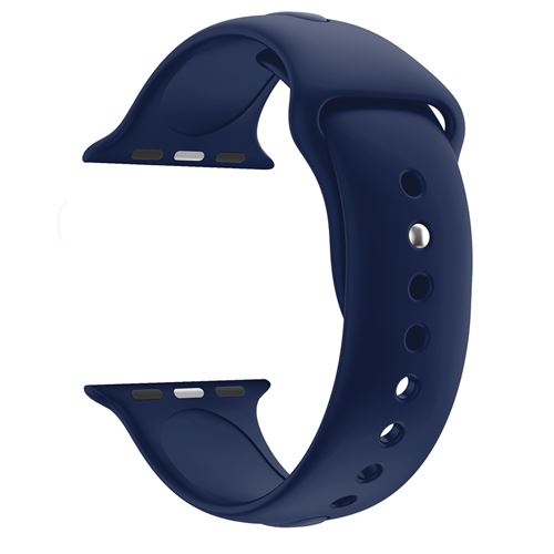 Bracelet Silicone Bleu Foncé Souple Sport Mixte Remplacement Montre pour Apple iWatch 44 mm Taille M/L