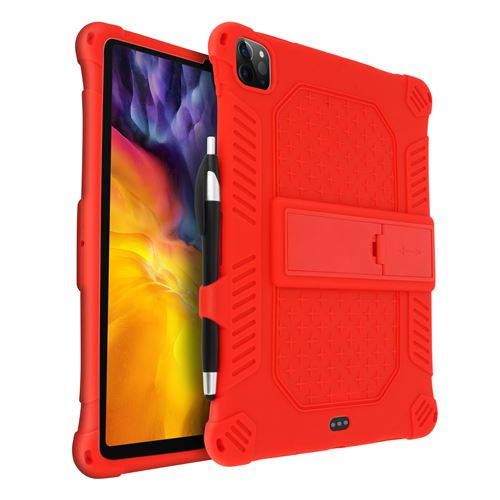 Avizar Coque Hybride Béquille Support Bandoulière Rouge pour Apple iPad Pro 11 2020 / 2018 / 2021 et iPad Air 2020
