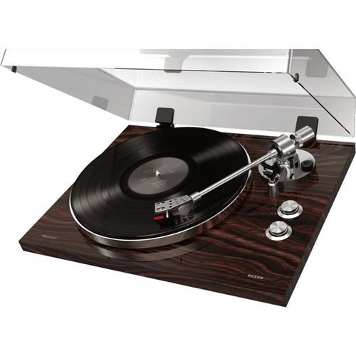 ION Audio - Pro500BT - Platine Vinyle Premium Bluetooth à Entraînement - Équipement de Son et d'Enregistrement - Finition en Noyer