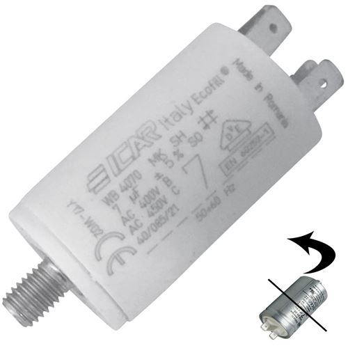 Condensateur 7MF Sèche-linge 41039164, 482000079431 CANDY, HOOVER, ELECTROLUX, AEG, ARISTON HOTPOINT, IBERNA, ZEROWATT, OSTEIN, ROSIERES - 269386