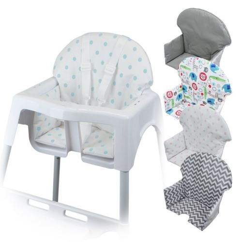 Housse d'assise pour chaise haute bébé enfant gamme Délice - Pois bleus