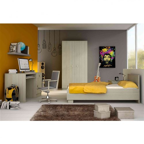 Chambre complète enfant en bois frêne clair - CB4024