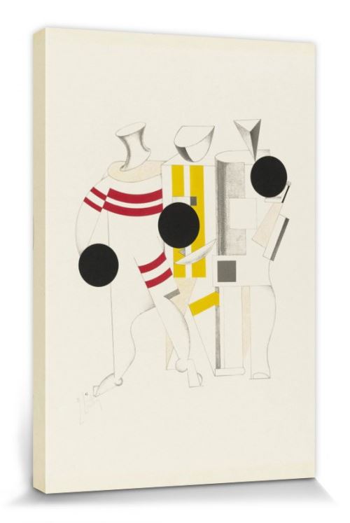 El Lissitzky Poster Reproduction Sur Toile, Tendue Sur Châssis - Victoire Sur Le Soleil, Athlètes, 1923 (120x80 Cm)