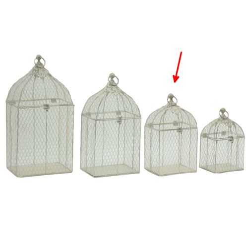 Style Ancien Cage à Oiseaux Décoration Grillagée Blanc 36 Cm