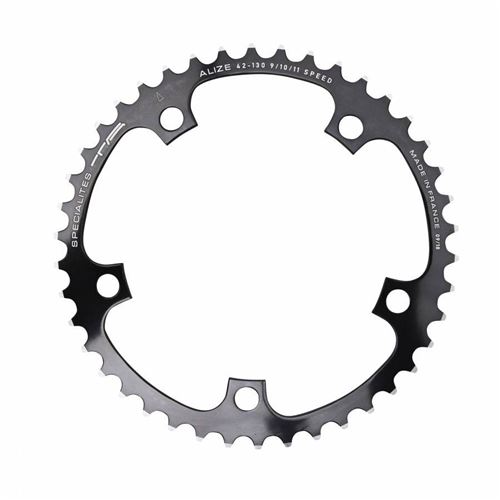 Plateau route 5bra 42dts d.130 interieur noir alu 7075 ta alize type shimano 9-10-11v.