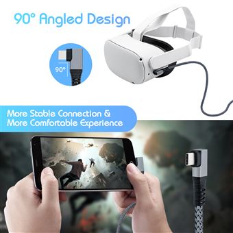 Mcbazel Cable de charge rapide et de transfert de date de rallonge de 6 m Type C vers USB3.0 pour Oculus Quest 2 ou Oculus Quest Mobile Phone Macbook ipad Cables USB Achat