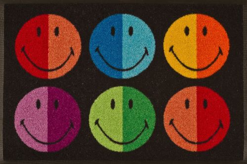 wash + dry - Tapis Smiley Colours 50x75, Coloré