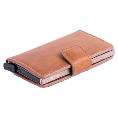 Figuretta porte-cartes 8,5 x 10,5 cm cuir artificiel cognac