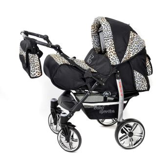 poussette noir et leopard