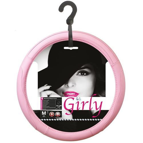 Car Plus Couvre volant Girly universel PVC rose 37-39 cm