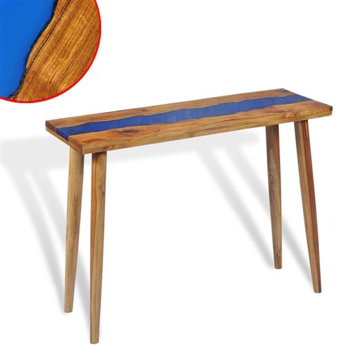 vidaXL Table console Teck Résine 100 x 35 x 75 cm
