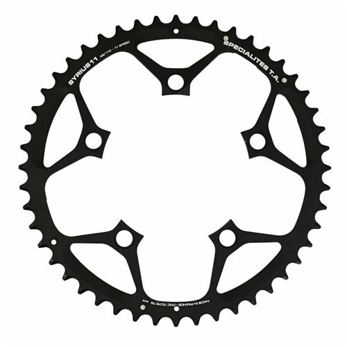 Plateau route 5bra 48dts d.110 compact exterieur noir alu 7075 ta syrius type shimano 10-11v.