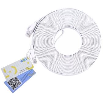 Cable Reseau Cat 6 Bro 30m Plat Et 2 Connecteurs Rj45 En Plaque Or Blanc Cablage De Surface Achat Prix Fnac