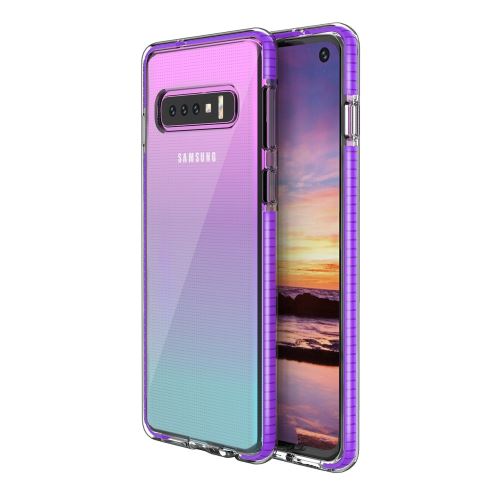 Coque en TPU Hybride bicolore résistant aux chocs violet pour votre Samsung Galaxy S10