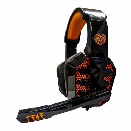 Casque Avec Microphone Gaming Iggual TEKE Noir Orange