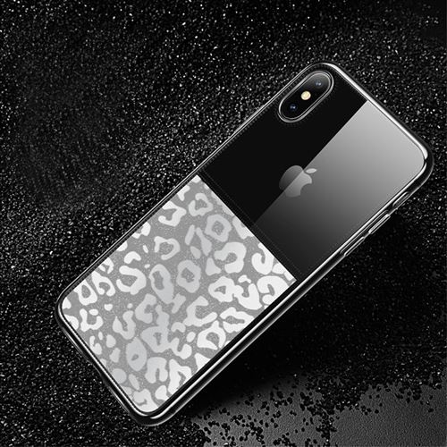 Coque en TPU transparent mat léopard pour votre Apple iPhone XS/X 5.8 pouces
