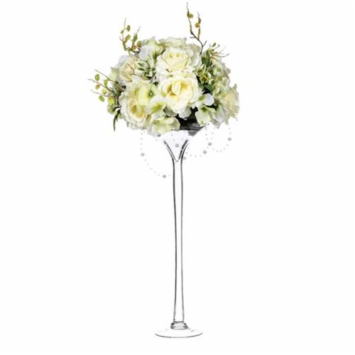 Atmosphera Créateur d'intérieur - Composition Florale Rose 64cm Blanc
