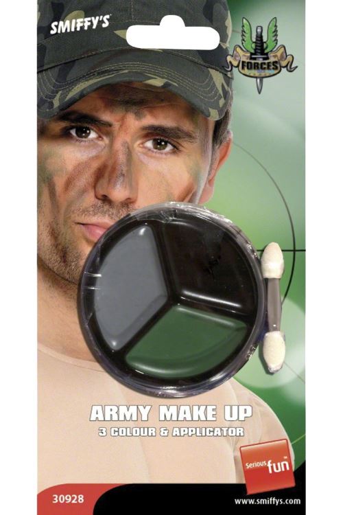 Maquillage armee 3 couleurs (marron, vert, noir) avec applicateur