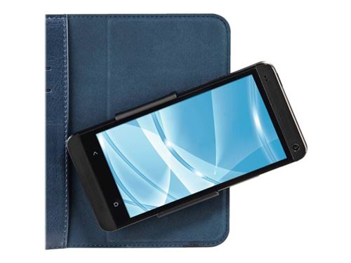 Hama Booklet Smart Move Universal XL - Essential - flip cover voor mobiele telefoon - namaakleer - blauw