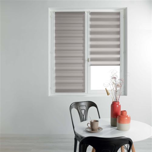 Store enrouleur jour et nuit 60 x 180 cm polyester daynight Taupe