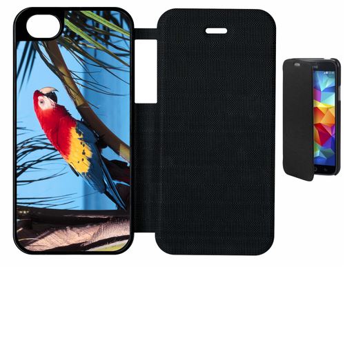 Etui À Rabat Flip Flap Apple Iphone 5 Se Perroquet Mer Palmiers