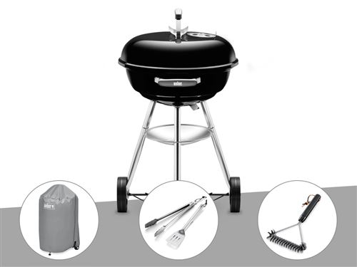 Barbecue Weber Compact Kettle 47 cm + Housse + Kit Ustensile Barbecue Weber Compact Kettle 47 Cm + Housse + Brosse