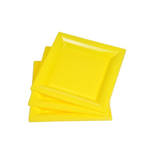set 6 assiettes carrées ps 18cm jaune