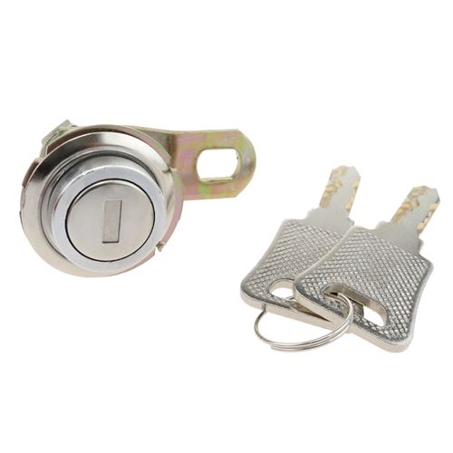 Serrure à came batteuse barillet 27mm x M18 avec clé plat
