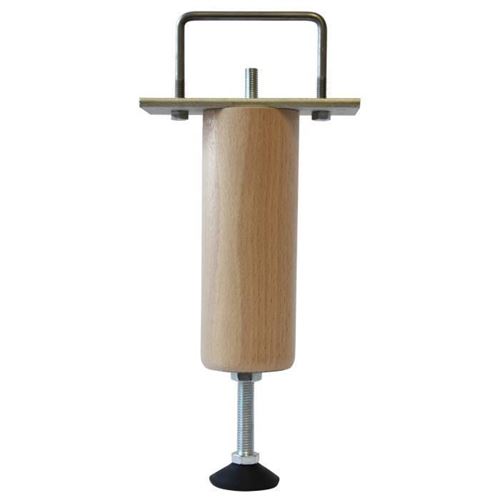 Pieds De Lit Renfort Reglable En Bois Hetre Massif Verni Incolore - H 17 A 20 Cm