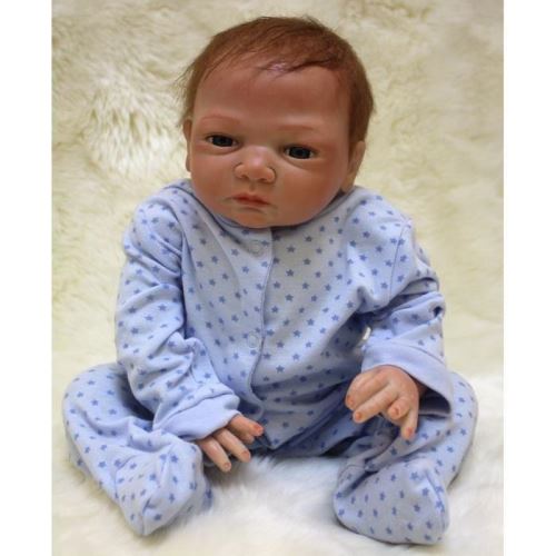 Poupée Poupon Bleu Bébé Reborn en silicone souple Mignon Jouet Enfant 55cm