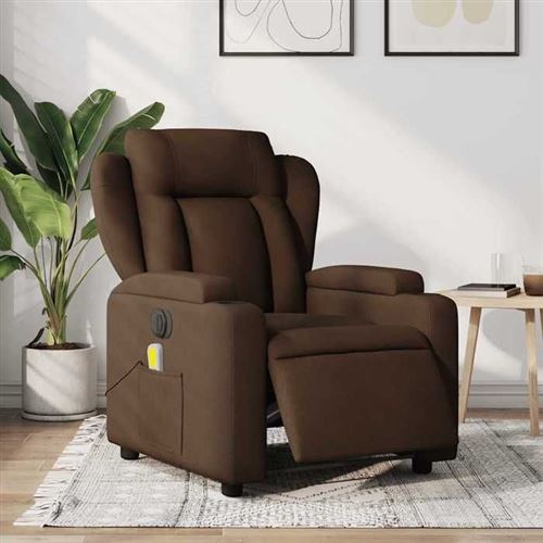 VIDAXL - Fauteuil de relaxation - Massage électrique - Réglable - Marron - Image 2