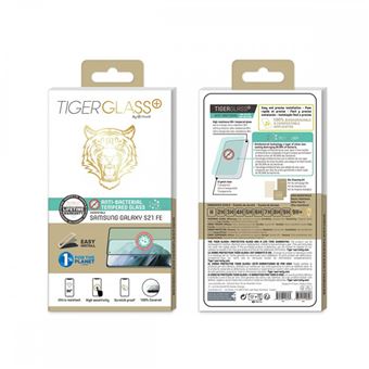 Protection d'écran en verre trempé antibactérien pour Samsung Galaxy S21 FE Tiger Glass Plus Transparent