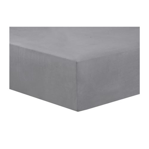 VISION Drap housse Flanelle - 200 x 200 cm - Gris