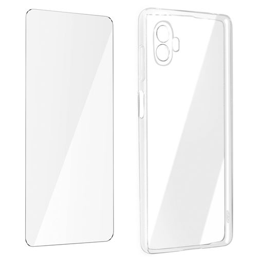 Coque pour Samsung Galaxy Xcover 6 Pro Silicone Souple et Film Verre Trempé 9H Avizar transparent