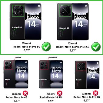 Coque Cuir Xiaomi Redmi Note 14 Pro 5G - Portefeuille Magnétique Avec Support